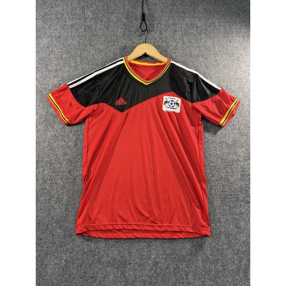 Uganda Cranes Jersey Mens Small Red Soccer Shirt Adidas FUFA Red Yellow